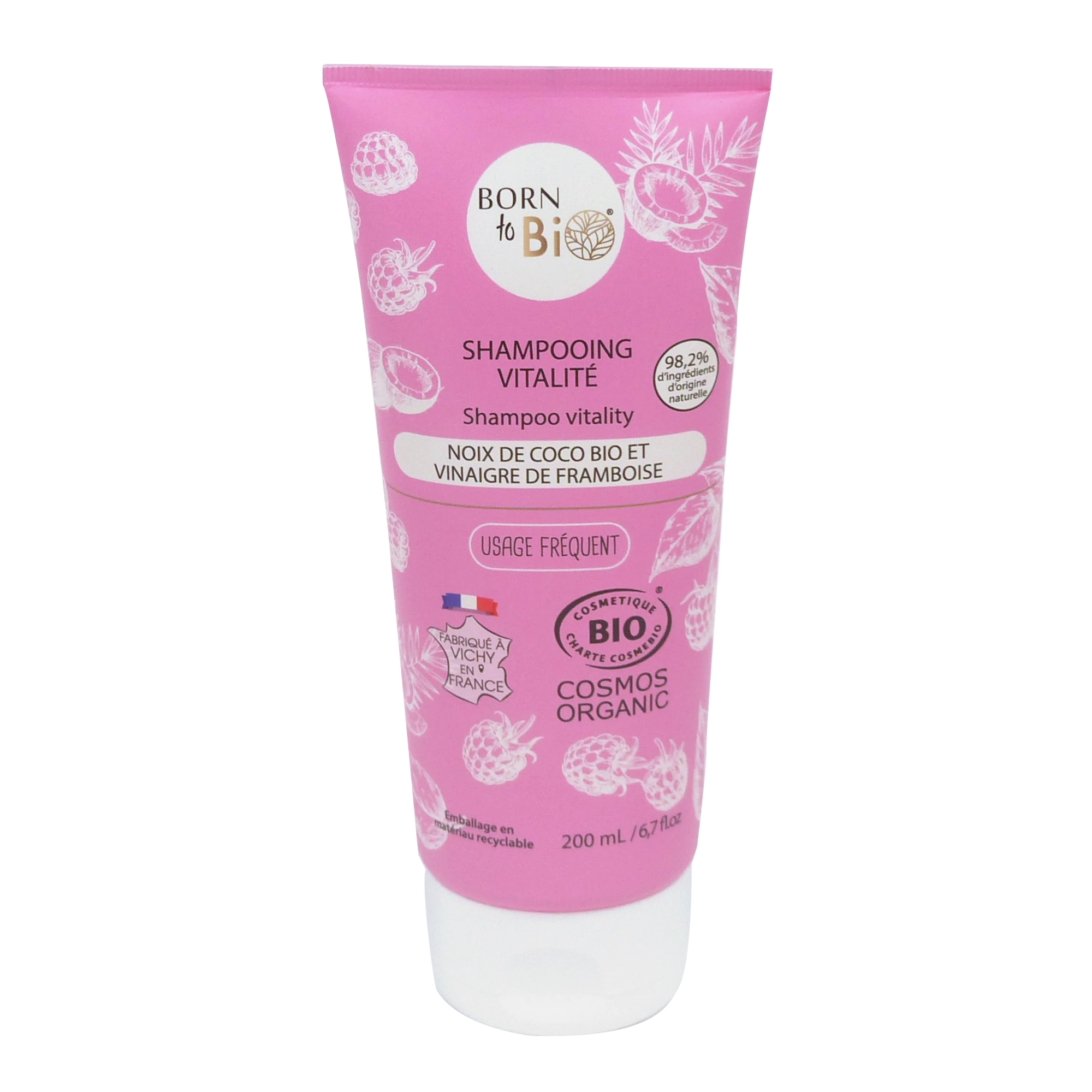 Shampooing Noix de Coco et vinaigre de framboise - Certifié bio-0